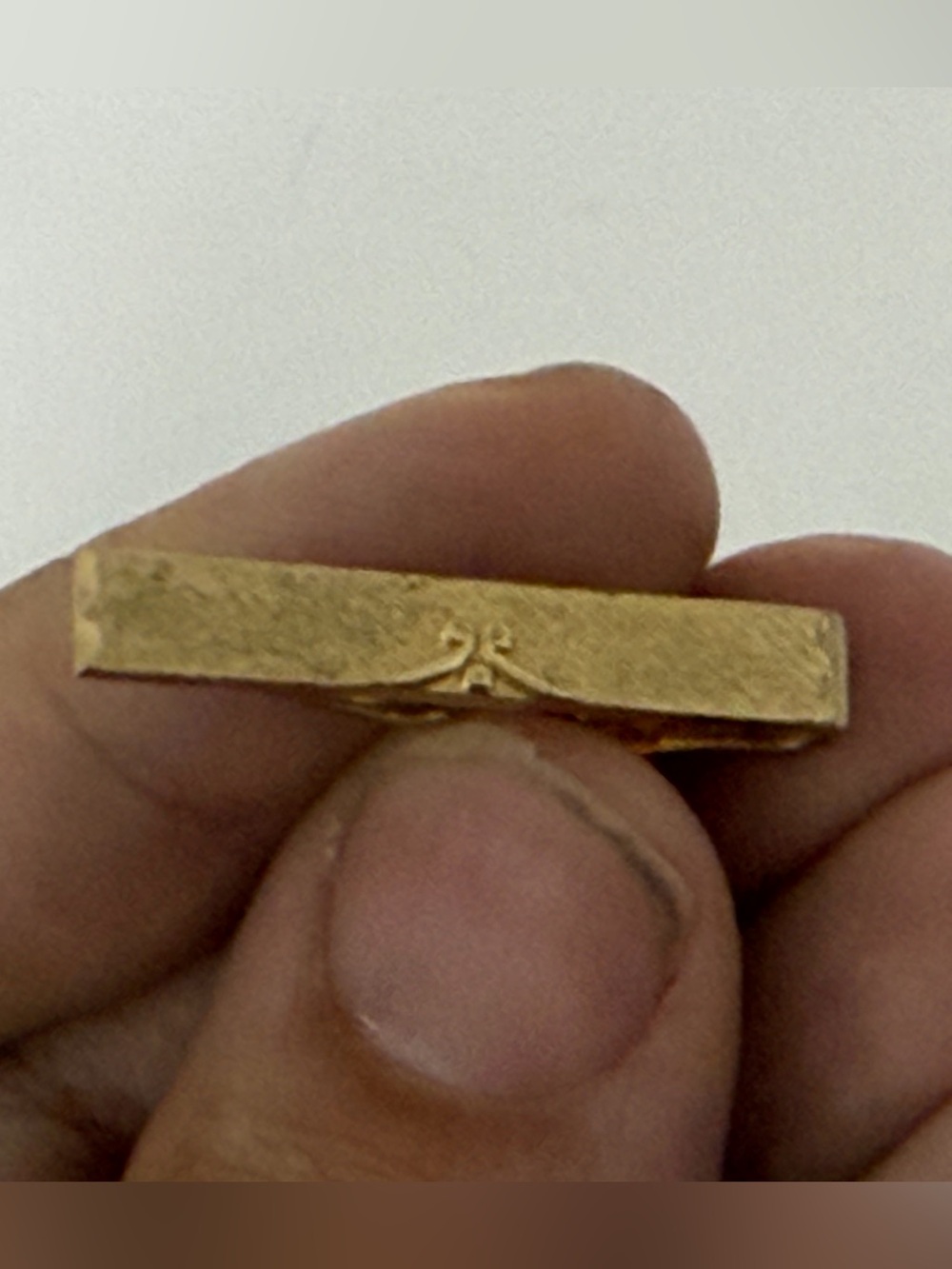 Swank Gold Tone Tie Bar with Small Crest Vintage Mid Century Classic Formal